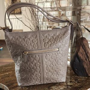 Vintage Coach Legacy Embossed Taupe HOBO Bag NWOT